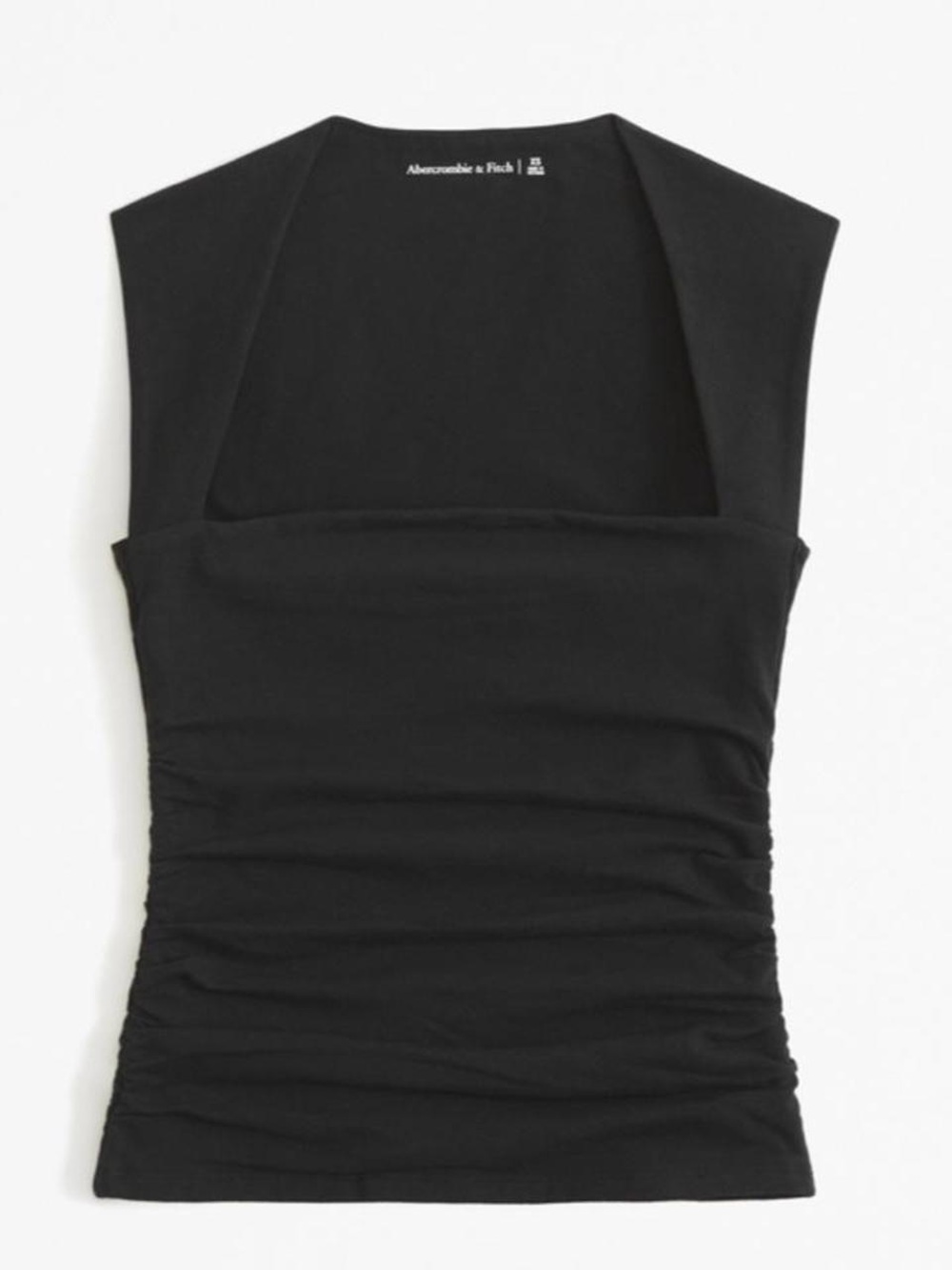 Abercrombie & Fitch Black Square Neck Ruched Tank